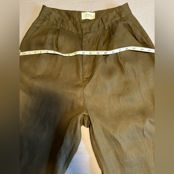 DISSH Norah Olive Linen Pant Size 4 - Picture 14 of 15
